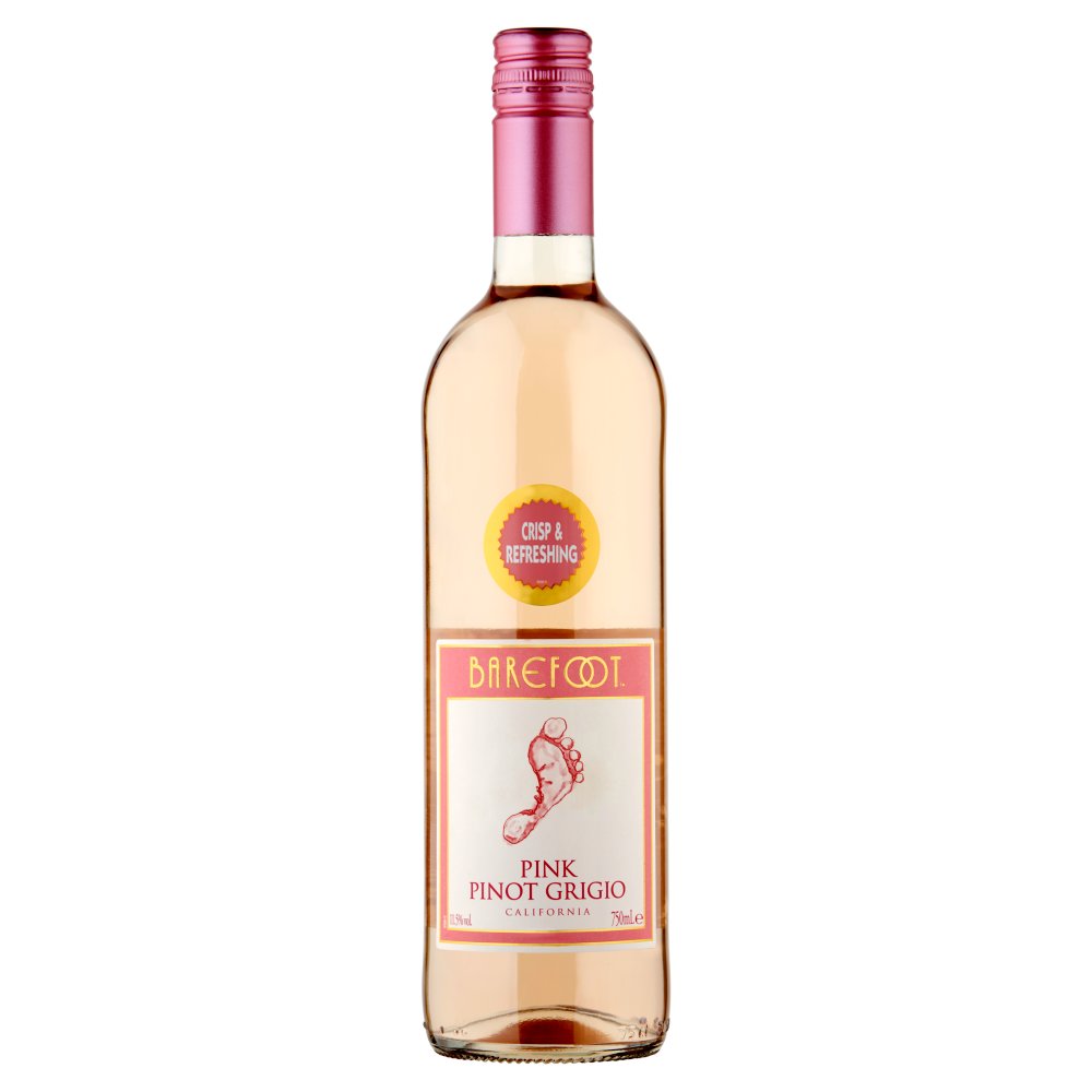 Barefoot Pink Pinot Grigio Rosé Wine 750ml (75Cl × 6)