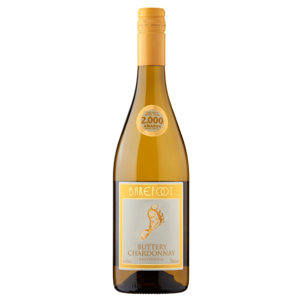 Barefoot Buttery Chardonnay White Wine 750ml (75Cl × 6)