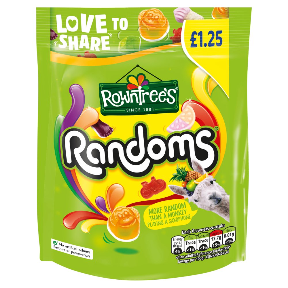 Rowntree's Randoms Sweets Sharing Bag PMP £1.25 (Pch × 10 × 1)