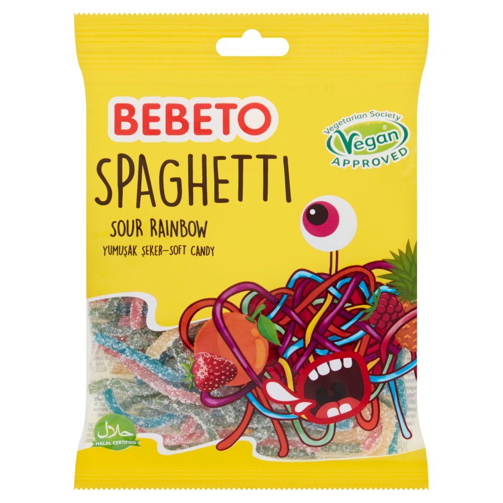 Bebeto Spaghetti Sour Rainbow Soft Candy