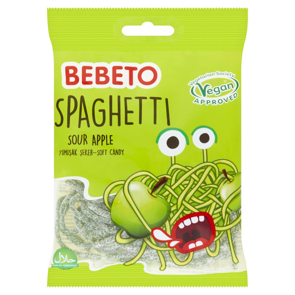 Bebeto Spaghetti Sour Apple Soft Candy (70g × 20 × 1)
