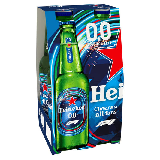 Heineken 0.0% Alcohol Free Lager Beer Bottle  (330ml Nrb x 6 x 1)