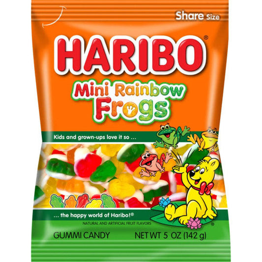 HARIBO MINI RAINBOW FROGS PEG BAG