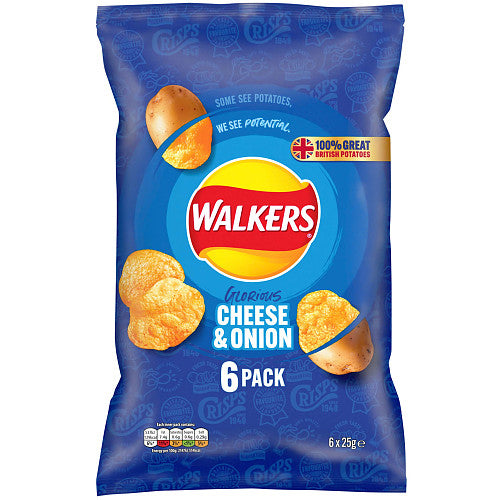 Walkers Cheese & Onion Multipack Crisps  (6pk × 18)