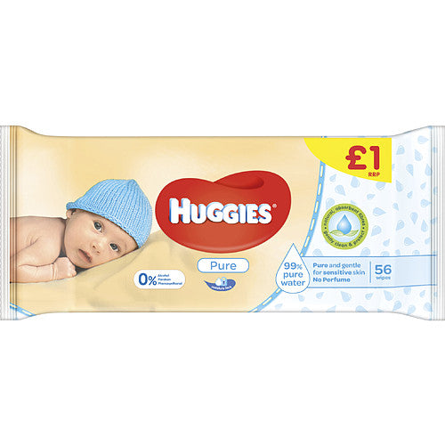 Huggies® Pure Baby Wipes PMP - 56 Wipes/Pack (56s × 6 × 1)