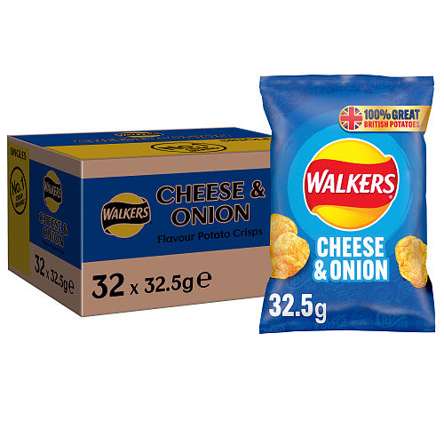 Walkers Cheese & Onion Crisps (32.5g × 32 × 1)