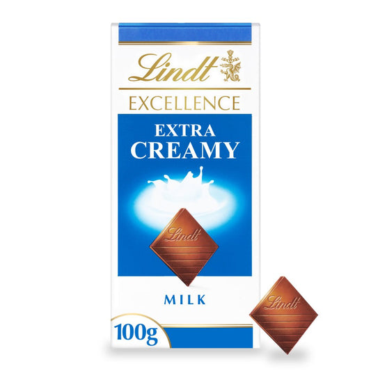 Lindt Excellence Milk Extra Creamy Chocolate Bar (100g × 20)