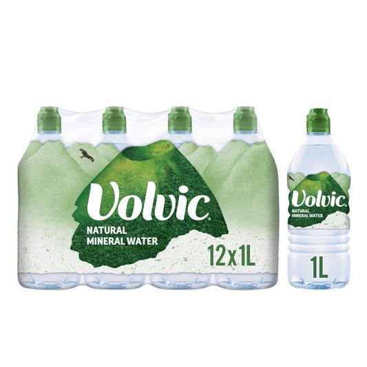 Volvic Natural Mineral Water (1Ltr × 12 × 1)