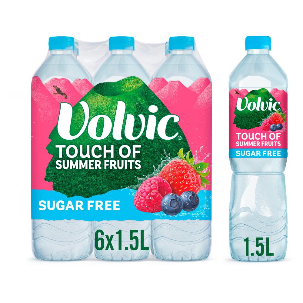 Volvic Touch of Summer Fruits Natural Flavours 1.5L (1.5Ltr × 6 × 1)