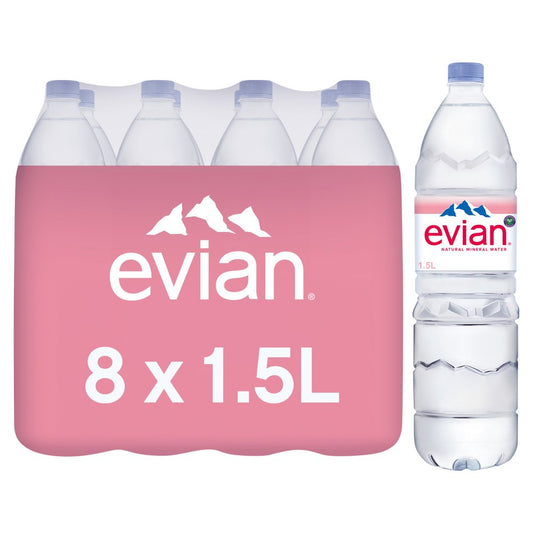 Evian Still Natural Mineral Water 1.5L (1.5Ltr × 8 × 1)