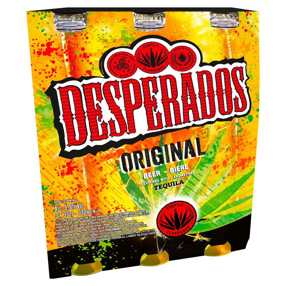 Desperados Tequila Flavoured Lager Beer Bottle 3x330ml (330ml × 8 × 1)