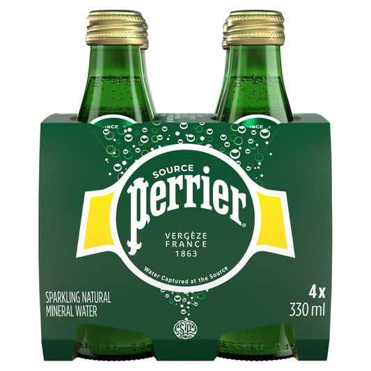 Perrier Sparkling Natural Mineral Water Glass 4x (330ml × 24 × 1)