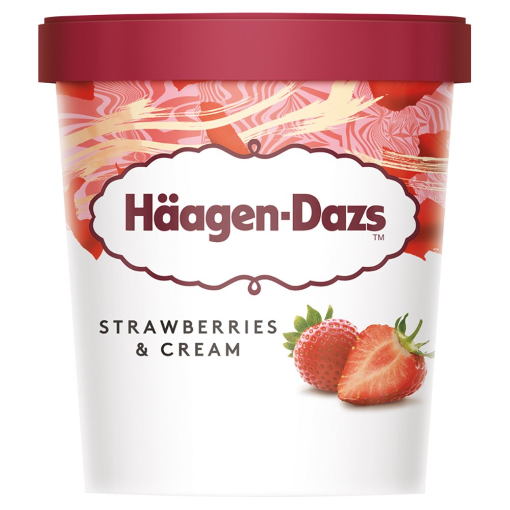 Häagen-Dazs Strawberries & Cream Ice Cream (460ml × 8)