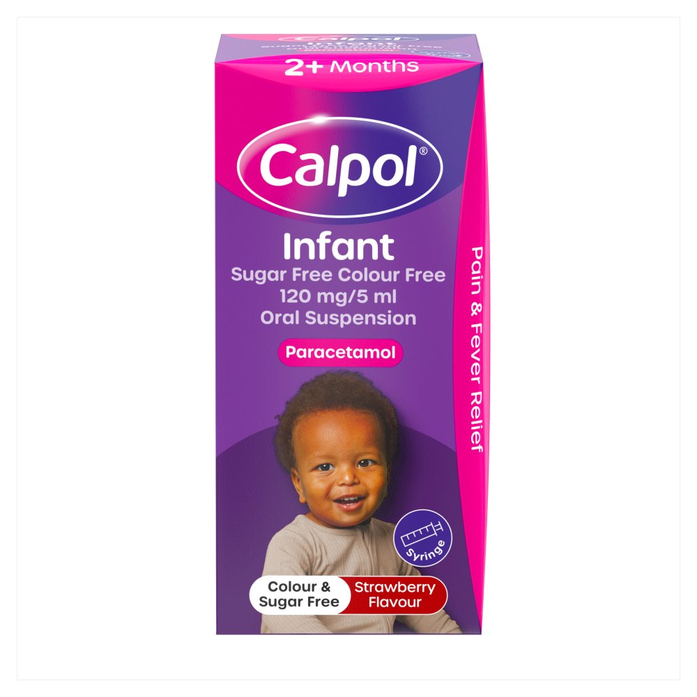 Calpol Infant Sugar & Colour-Free Oral Suspension 2+ Months 100ml (100ml × 6 × 1)