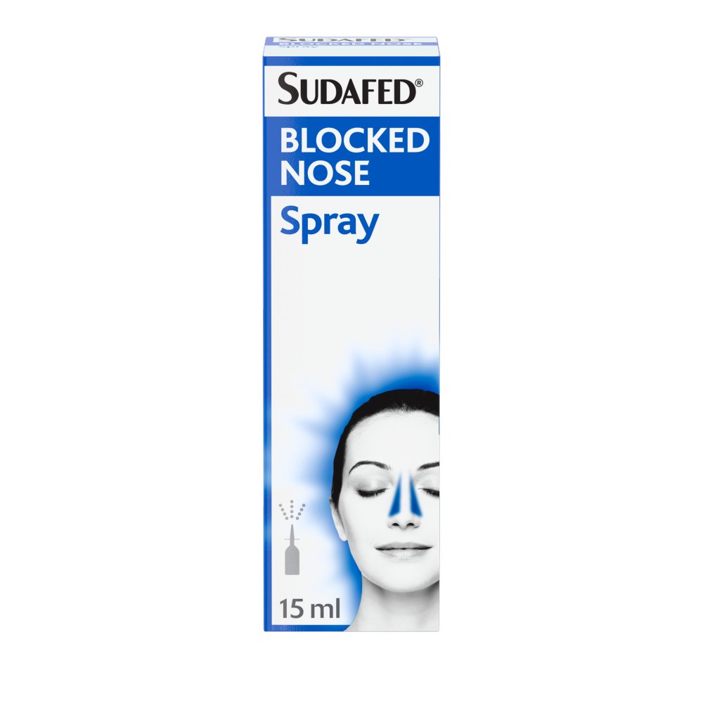 Sudafed Blocked Nose Spray Congestion Relief Lasts Up to 10 Hours 15ml (15ml × 5 × 1)