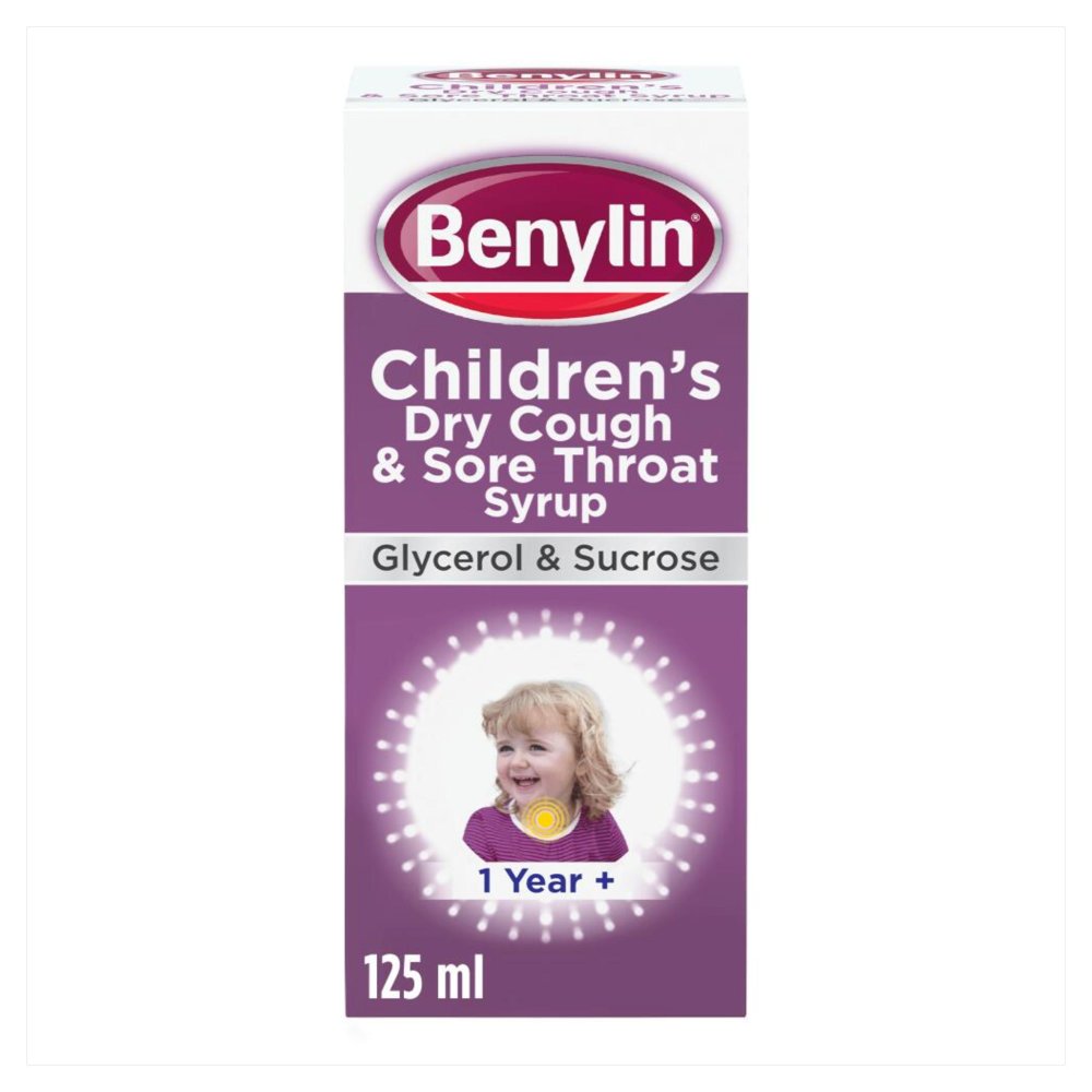 Benylin Children's Dry Cough and Sore Throat Syrup 125ml (125ml × 6 × 1)