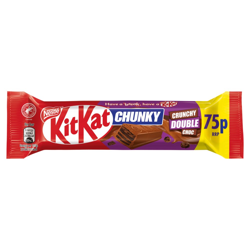 KitKat Chunky Crunchy Double Chocolate Bar  PMP 75p (42g × 24 × 1)