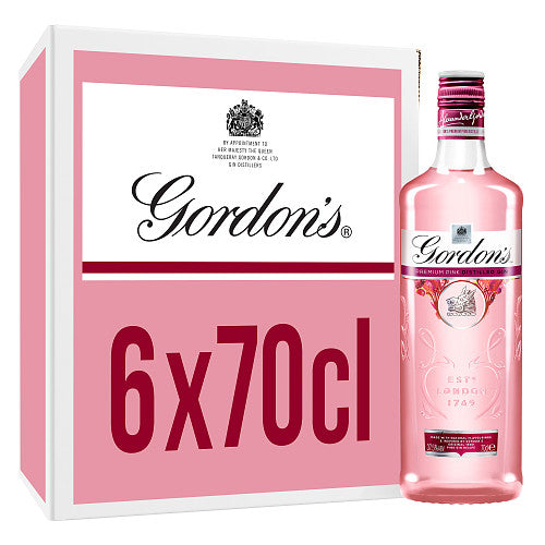 Gordon's Premium Pink Distilled Flavoured Gin 37.5% vol 70cl Bottle (70Cl × 6)