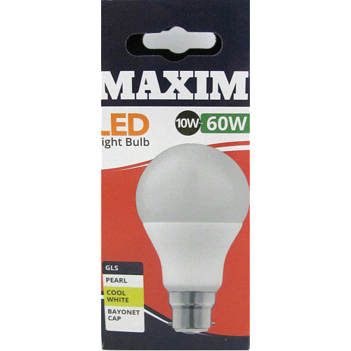 Maxim Led Bc Gls Wht 60W (60W × 10 × 1)