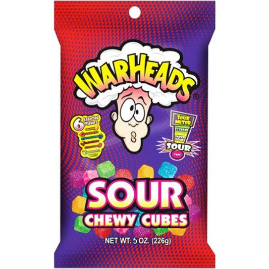 WARHEAD SOUR CHEWY CUBES PEG BAG