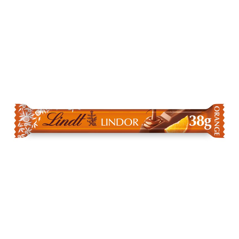 Lindt Lindor Orange Milk Chocolate Treat Bar (38g × 24 × 1)