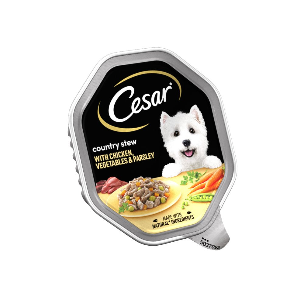 Cesar Country Stew Adult Wet Dog Food Tray Chicken & Veg in Gravy (150g × 14 × 1)