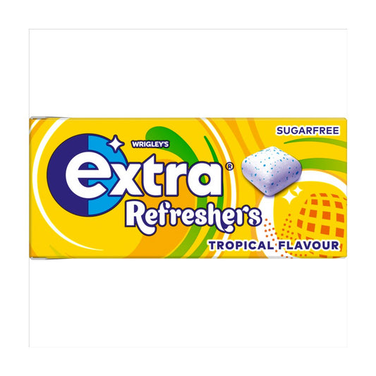 Extra Refreshers Tropical Flavour Sugarfree Chewing Gum Handy Box (15.6g × 16 × 1)