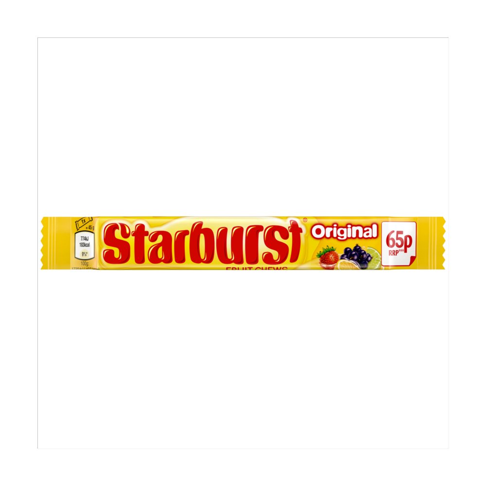 Starburst Vegan Chewy Sweets Fruit Flavoured Bag £0.65 PMP (45g × 24 × 1)