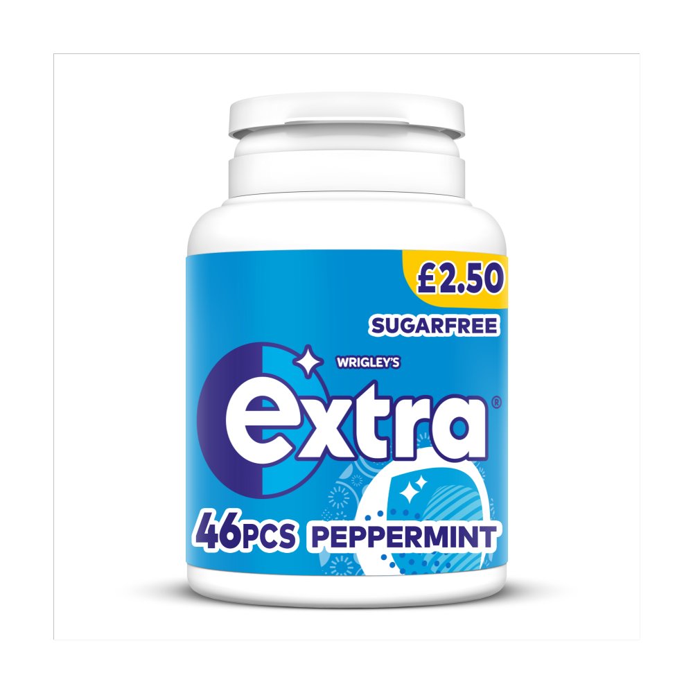 Extra Peppermint Sugarfree Chewing Gum Bottle £2.50 PMP (046pce × 6 × 1)