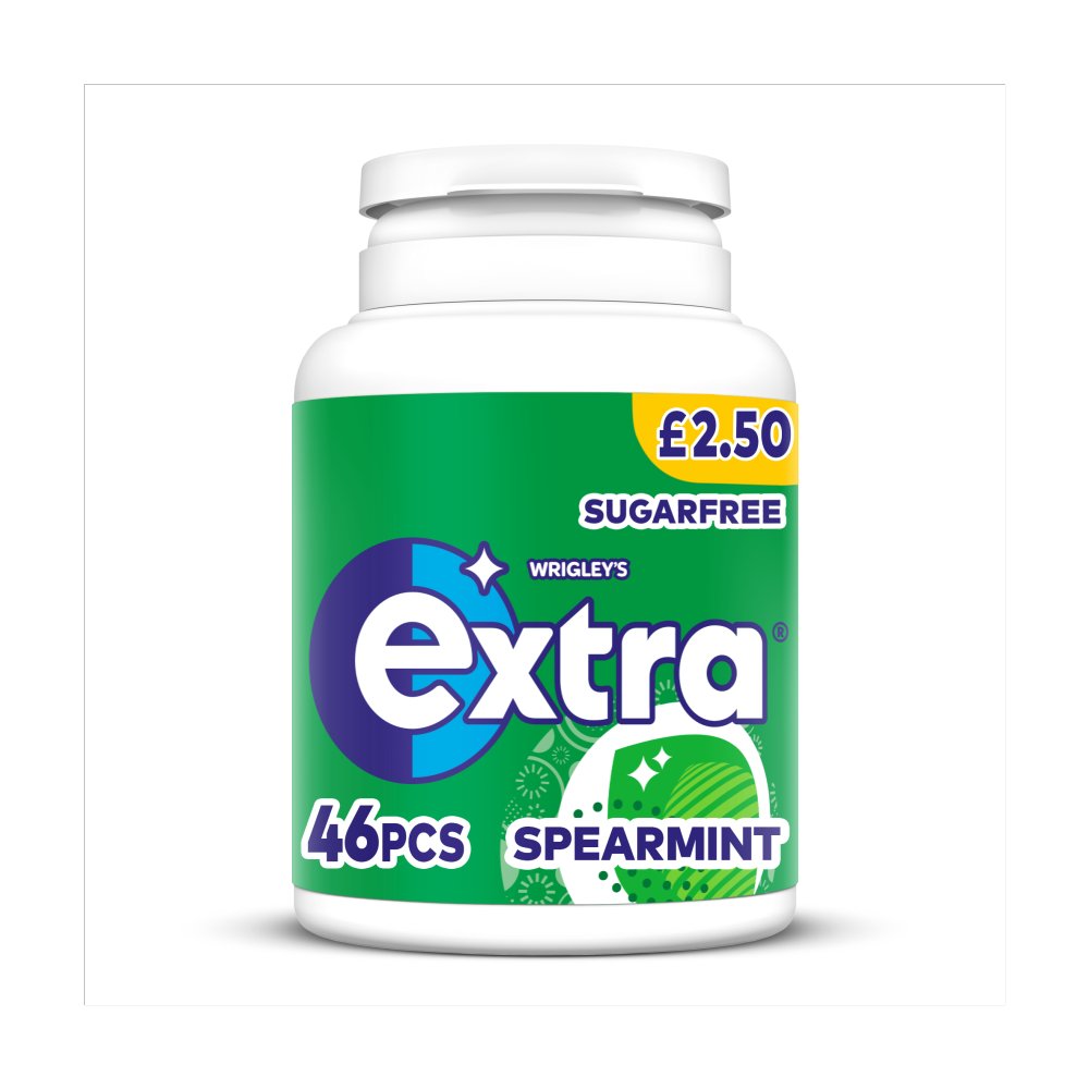 Extra Spearmint Sugarfree Chewing Gum Bottle £2.50 PMP (046pce × 6 × 1)