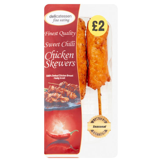 Delicatessen Fine Eating Seasonal Limited Edition Sweet Chilli Chicken Skewers (120g × 8)