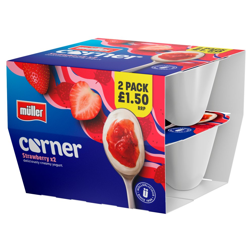 Müller Corner Strawberry Yogurt PMP £1.50 (272g × 3)