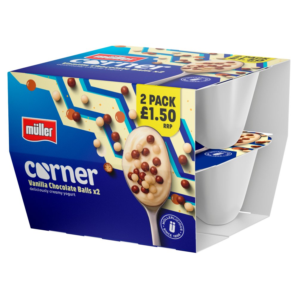 Müller Corner Vanilla Yogurt with Chocolate Balls PMP £1.50 (248g × 3)