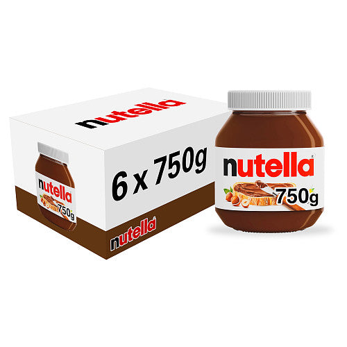 Nutella Hazelnut Chocolate Spread Jar (750g × 6)