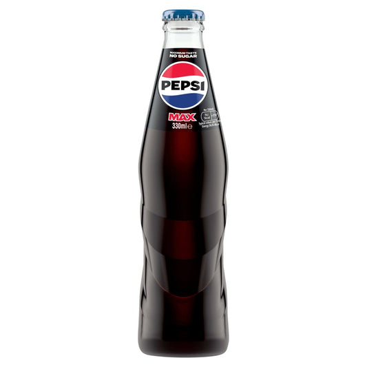 Pepsi Max No Sugar Cola Glass Bottles (330ml × 12 × 1)