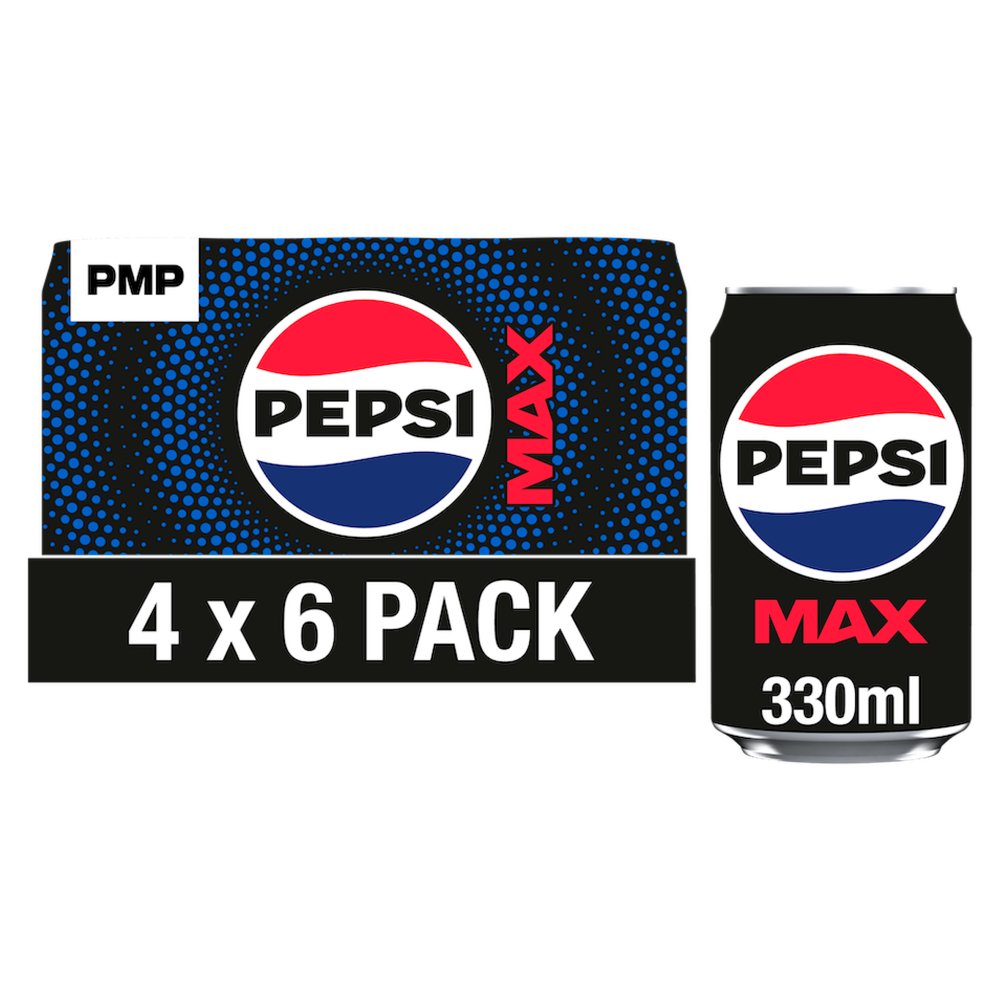 Pepsi Max No Sugar Cola Cans (330ml × 4 × 1)