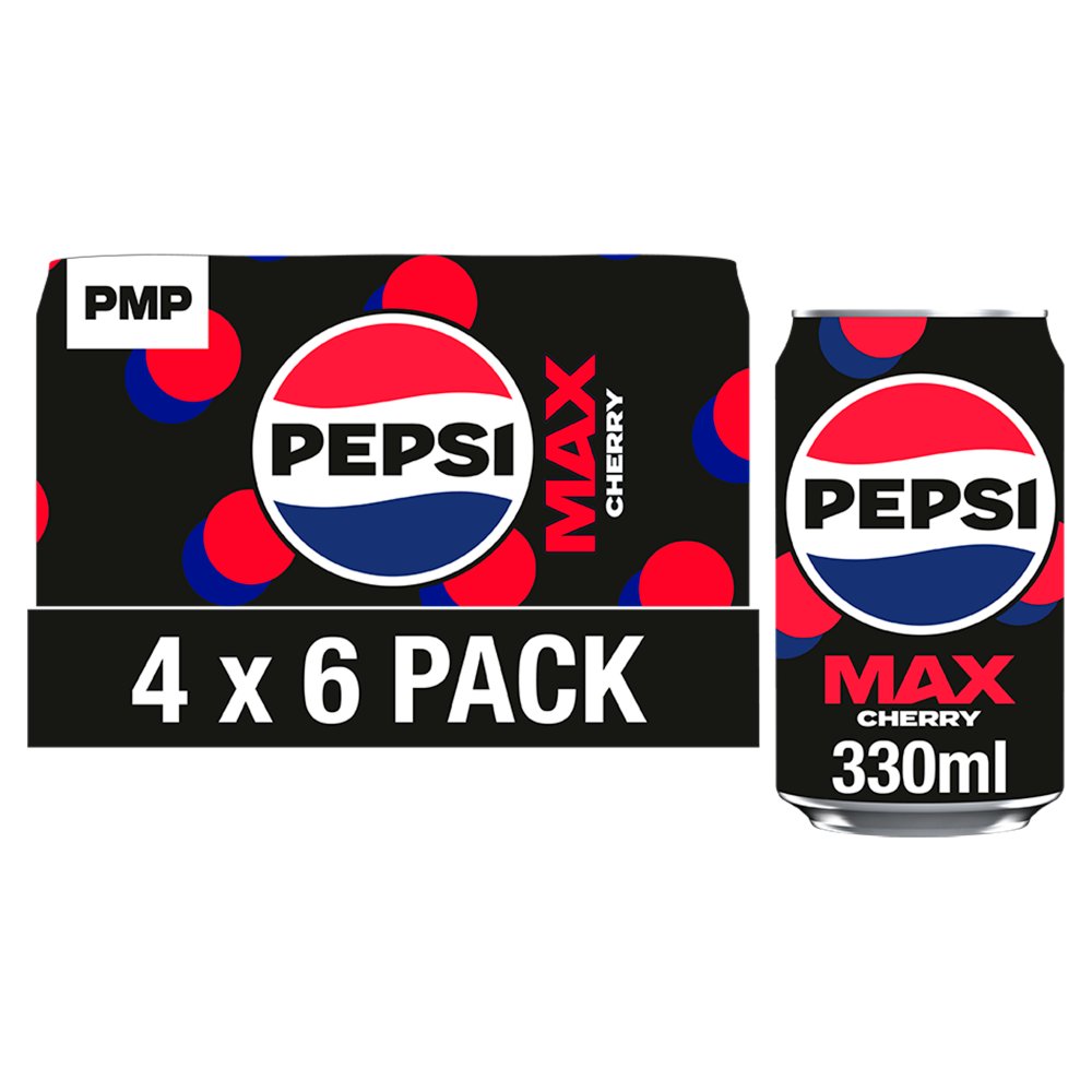 Pepsi Max Cherry No Sugar Cola Cans PMP (330ml × 4 × 1)