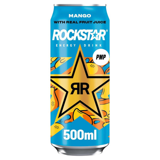 Rockstar Energy Drink Mango with Real Fruit Juice (500ml × 12 × 1)