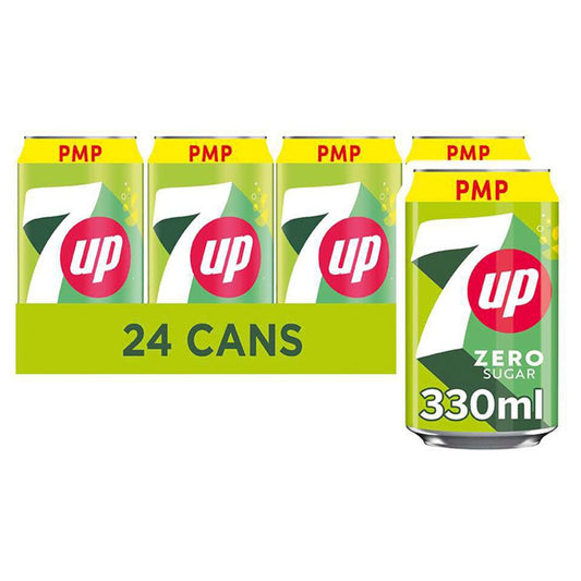 7UP Zero Sugar Free Lemon & Lime Can PMP (330ml × 24 × 1)