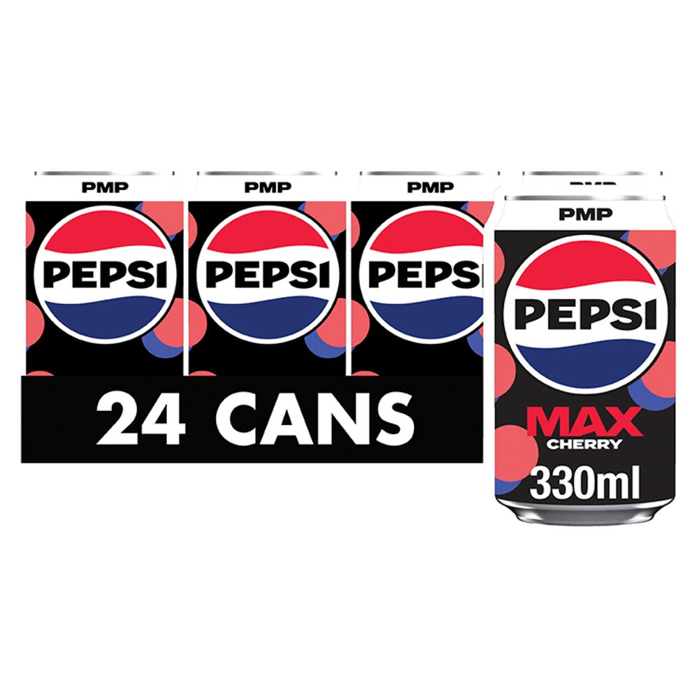 Pepsi Max Cherry No Sugar Cola PMP Can (330ml × 24 × 1)