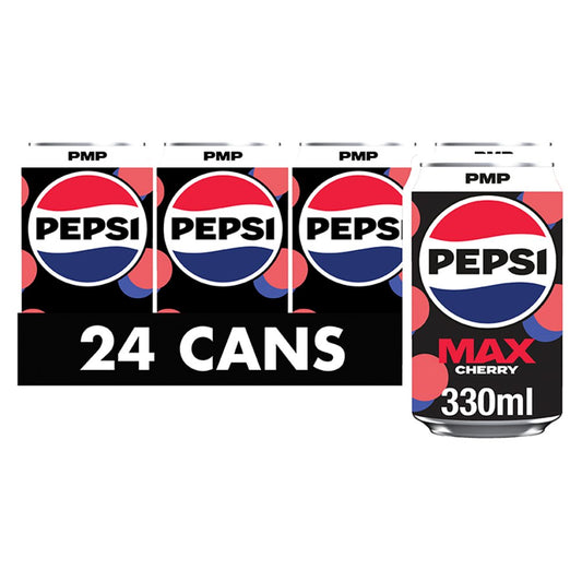 Pepsi Max Cherry No Sugar Cola PMP Can (330ml × 24 × 1)