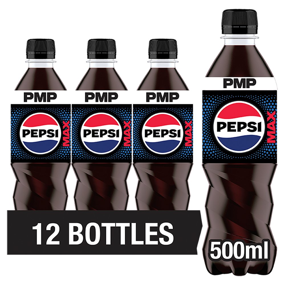 Pepsi Max No Sugar Cola PMP Bottle (500ml × 12 × 1)