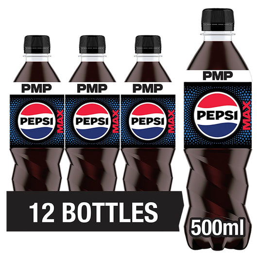 Pepsi Max No Sugar Cola PMP Bottle (500ml × 12 × 1)