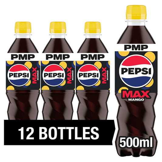 Pepsi Max Mango No Sugar Cola Bottle PMP (500ml × 12 × 1)