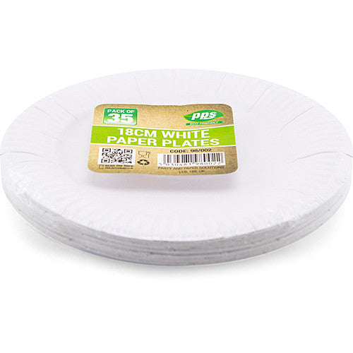 Pps Paper Plates White 18cm (35s × 24)