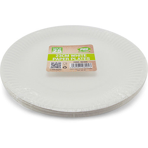 Pps Paper Plates White 23cm (25s × 1)