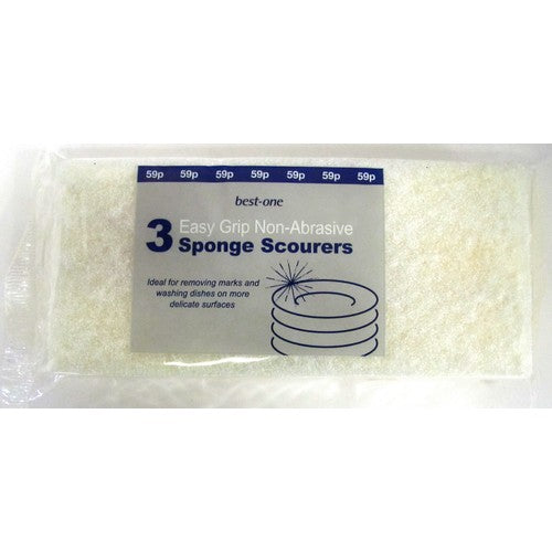 Bestone Hand Grip Sponge Scourers Non Stick (3pk × 10 × 12)