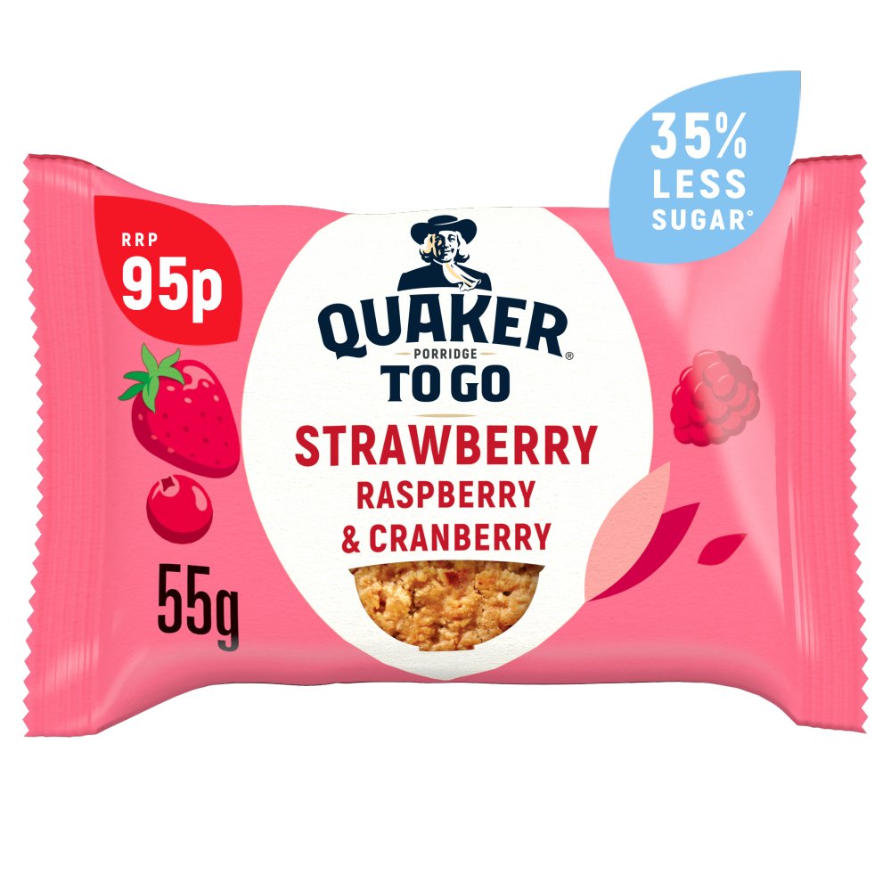 Quaker Porridge To Go Mixed Berries Breakfast Bar 95p RRP PMP (55g × 12 × 1)