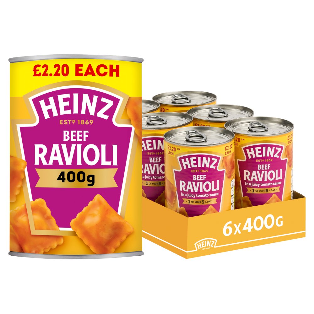 Heinz Beef Ravioli in Tomato Sauce PMP (400g × 6 × 1)