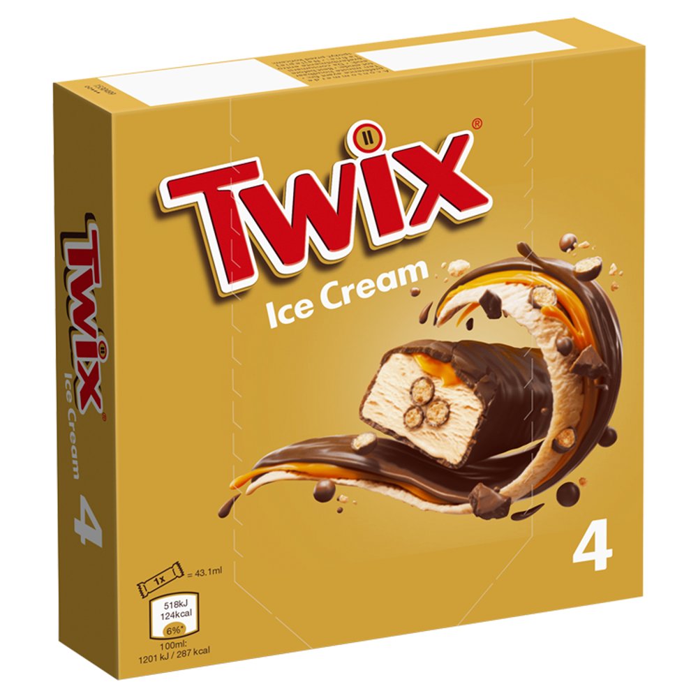 Twix Chocolate & Caramel Ice Creamk (4pk × 14)